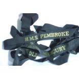 Royal Navy cap ribbon for HMS Pembroke Mercury, Ganges and Triumph. P&P Group 1 (£14+VAT for the