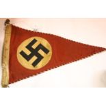 German Third Reich type NSDAP Party pennant, stamped and dated 1934, L: 38 cm. P&P Group 1 (£14+