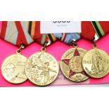 Set of four Russian Soviet Anniversary medals. P&P Group 1 (£14+VAT for the first lot and £1+VAT for