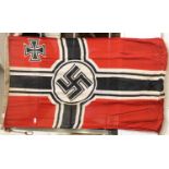 German WWII type battleflag, 135 x 80 cm. P&P Group 1 (£14+VAT for the first lot and £1+VAT for