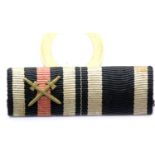German WWII type two-ribbon bar, Iron Cross and Merit Cross First Class. P&P Group 1 (£14+VAT for