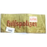 German WWII type Auxiliary Police armband. P&P Group 1 (£14+VAT for the first lot and £1+VAT for