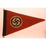 German WWII type Reichs pennant, L: 38 cm. P&P Group 1 (£14+VAT for the first lot and £1+VAT for
