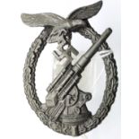 German WWII type Luftwaffe Flak badge, marked verso for Brehmer, Kirchen. P&P Group 1 (£14+VAT for