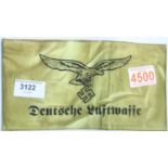 German WWII type Luftwaffe armband. P&P Group 1 (£14+VAT for the first lot and £1+VAT for subsequent