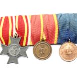 19th century German Imperial type Landwehr Long Service group of three medals. P&P Group 1 (£14+