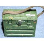 Heavy military lead acid portable 12v battery stamped with broad arrow 1965. Not available for in-