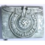 German SS type pressed aluminium belt buckle. P&P Group 1 (£14+VAT for the first lot and £1+VAT