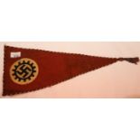 German WWII type Teno pennant, L: 45 cm. P&P Group 1 (£14+VAT for the first lot and £1+VAT for