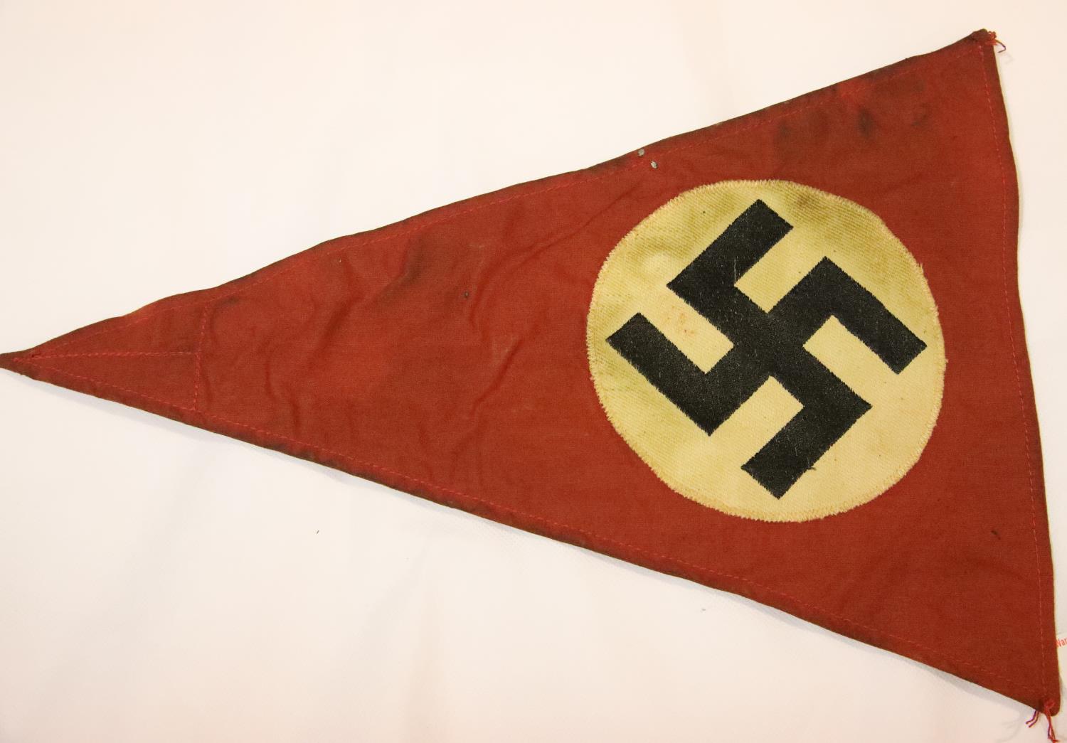 German Third Reich type Nazi Party pennant, L: 36 cm. P&P Group 1 (£14+VAT for the first lot and £ - Image 2 of 2