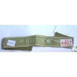 German WWII type DAK Afrika Corps embroidered cuff title. P&P Group 1 (£14+VAT for the first lot and