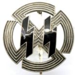 German Third Reich type SS Sports badge, marked RZM verso, damage to enamel. P&P Group 1 (£14+VAT