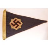 German WWII type RLB Air Raids pennant, L: 34 cm. P&P Group 1 (£14+VAT for the first lot and £1+