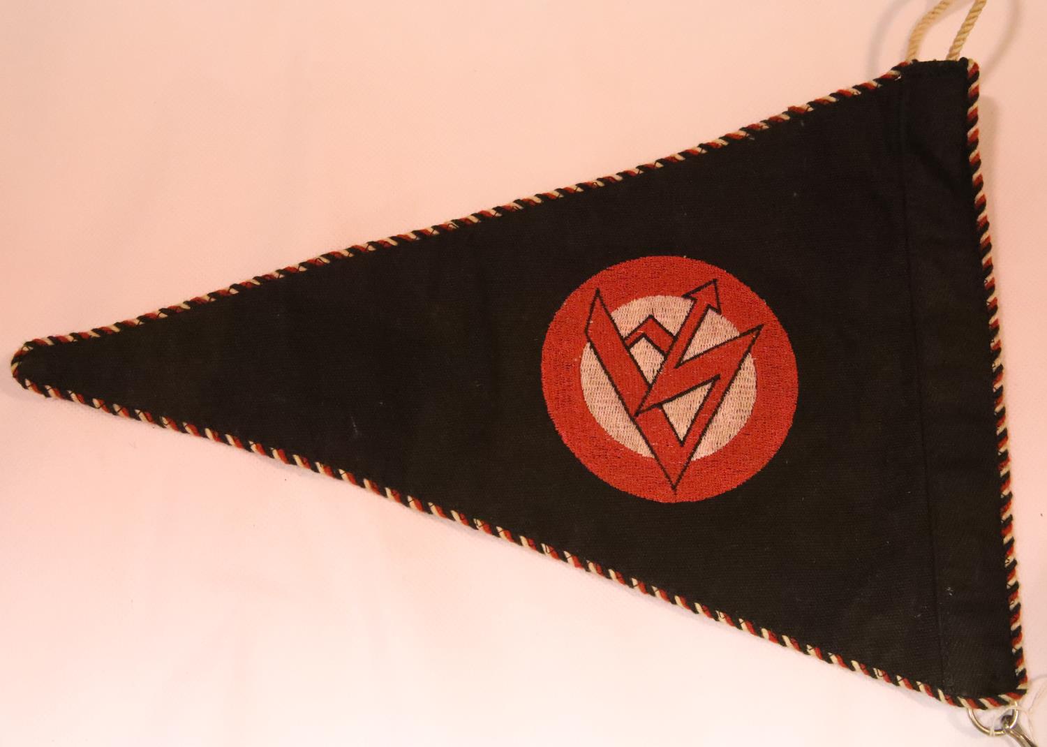 German Third Reich type SA pennant, L: 29 cm. P&P Group 1 (£14+VAT for the first lot and £1+VAT - Image 2 of 2