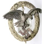 German WWII type Luftwaffe Observer's badge. P&P Group 1 (£14+VAT for the first lot and £1+VAT for