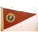 British WWII type Union of Fascists pennant, L: 39 cm. P&P Group 1 (£14+VAT for the first lot and £