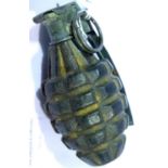 WWII INERT US Mk II A1 Pineapple Grenade, with dummy fuze. P&P Group 1 (£14+VAT for the first lot