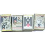 Four German Third Reich type D.R.K (Red Cross) boxes of matches. P&P Group 1 (£14+VAT for the