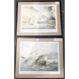 A signed Robert Taylor print of a Wellington and two framed and glazed prints by Edwin Galea, the