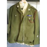 British recent issue Royal Military Police dress uniform comprising tunic with ribbon bar and