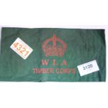 British WWII type Women's Land Army Timber Corps armband. P&P Group 1 (£14+VAT for the first lot and