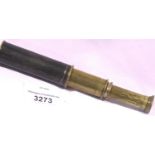 Small three draw brass telescope. P&P Group 1 (£14+VAT for the first lot and £1+VAT for subsequent