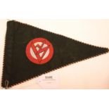 German Third Reich type SA pennant, L: 29 cm. P&P Group 1 (£14+VAT for the first lot and £1+VAT
