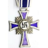 German Third Reich type Mother's Cross in silver, dated 16 December 1938 verso. P&P Group 1 (£14+VAT