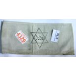 Jewish WWII type Concentration Camp armband. P&P Group 1 (£14+VAT for the first lot and £1+VAT for