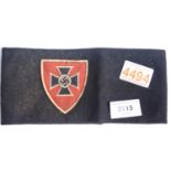 German WWII type Veterans armband. P&P Group 1 (£14+VAT for the first lot and £1+VAT for