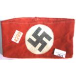 German WWII type Nazi Party armband bearing stamps (indistinct). P&P Group 1 (£14+VAT for the