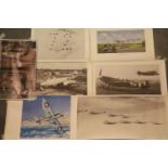 A collection of large photographic prints showing various military aircraft, all unframed. P&P Group