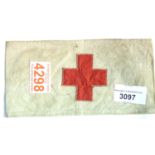 German WWII type Red Cross armband bearing stamps (indistinct). P&P Group 1 (£14+VAT for the first