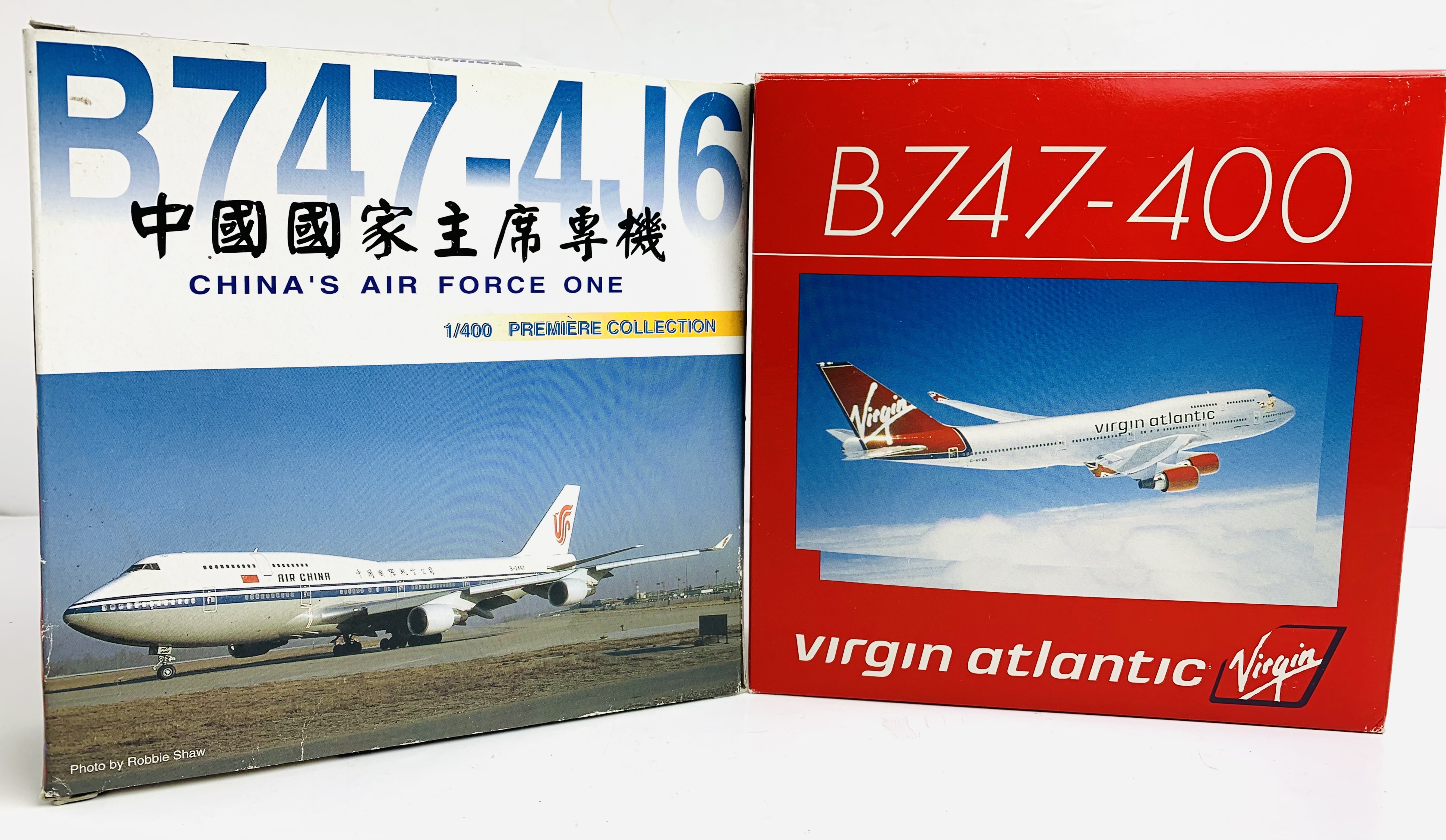 2x Dragon Wings 1:400 Airliners - To Include: Virgin 747-400, Air China 747-4J6 - Boxed. P&P Group 2