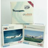 3x Herpa 1:500 Airliners - To Include: Cathay Pacific 747, Cargolux 747-400F, Japan Airlines 747-400