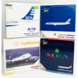 4x Gemini Jets / Herpa Wings 1:400 Airliners - To Include: Lufthansa 747-400, BETA 707-320, AA 757-