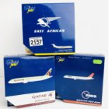 3x Gemini 1:400 Airliners - To Include: VC-10 East African, NWA 757-200, Qatar 787-8 - Boxed, P&P
