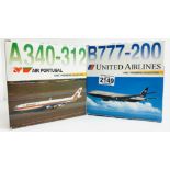 2x Dragon Wings 1:400 Airliners - To Include: United Airlines 777-200, Air Portugal A340=312 -