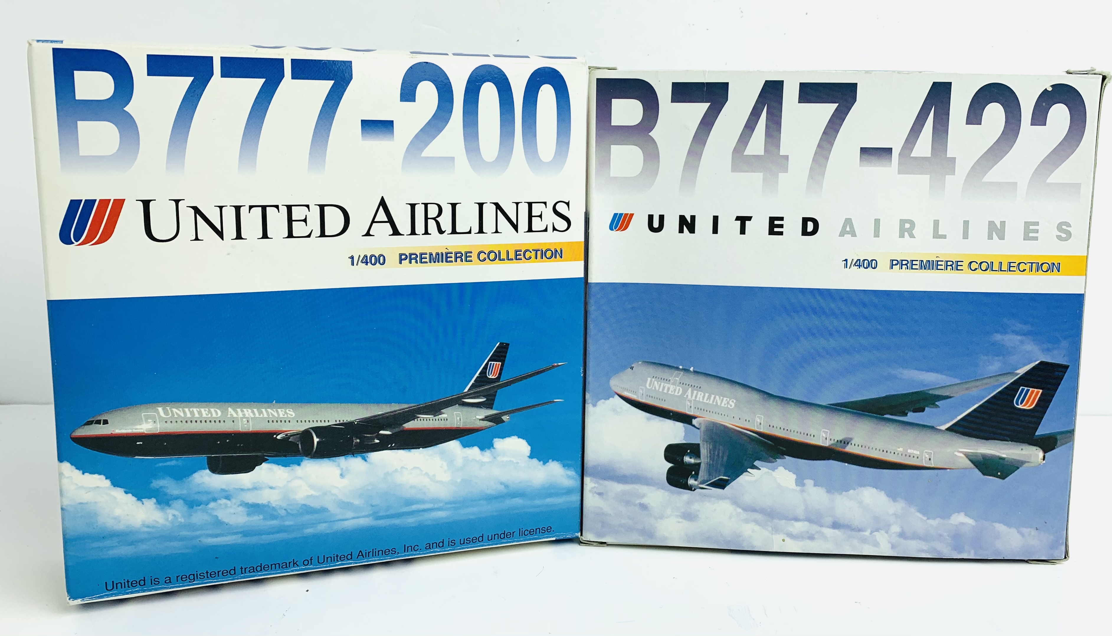 2x Dragon Wings 1:400 Airliners - To Include: United Airliners 747-422, 777-200 - Boxed. P&P Group 2