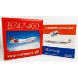 2x Phoenix 1:400 Airliners - To Include: Virgin 747, Malaysia A330 - Boxed, P&P Group 2 (£18+VAT for