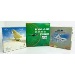 3x 1:500 Scale Airliners - MD-11 Eva Air, Gulf Air A340, EL AL 777-200 - Boxed, P&P Group 2 (£18+VAT