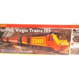 Hornby R1080 Virgin Trains 125 set, power and dummy car with lights, two coaches, track controller