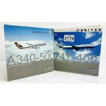 2x Dragon Wings 1:400 Airliners - To include: United 747-400, Singapore Airlines A340 - Boxed, P&P