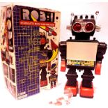 Rob-I Intergalactic missile launching robot, battery operated with missiles, boxed and working. P&