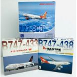 3x Dragon Wings 1:400 Airliners - To Include: Air India 777-200, Qantas 747-438, Air Canada 747-