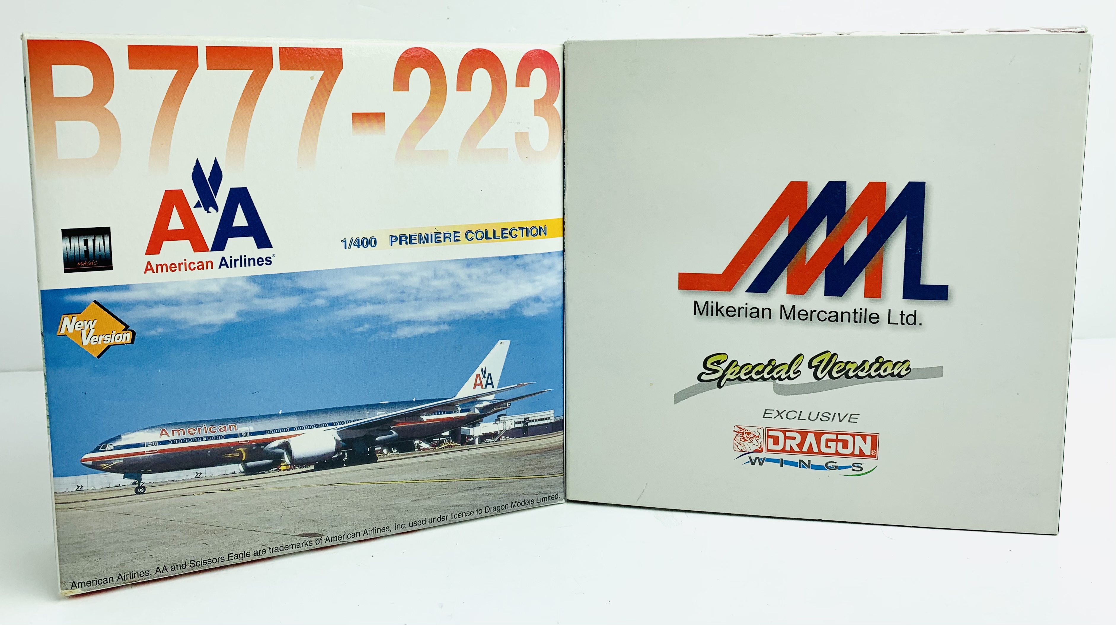 2x Dragon Wings 1:400 Airliners - To Include: Air Canada 747-433, AA 777-223 - Boxed. P&P Group