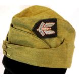 WWII SAS Side Cap with hand sewn cloth badge. P&P Group 1 (£14+VAT for the first lot and £1+VAT