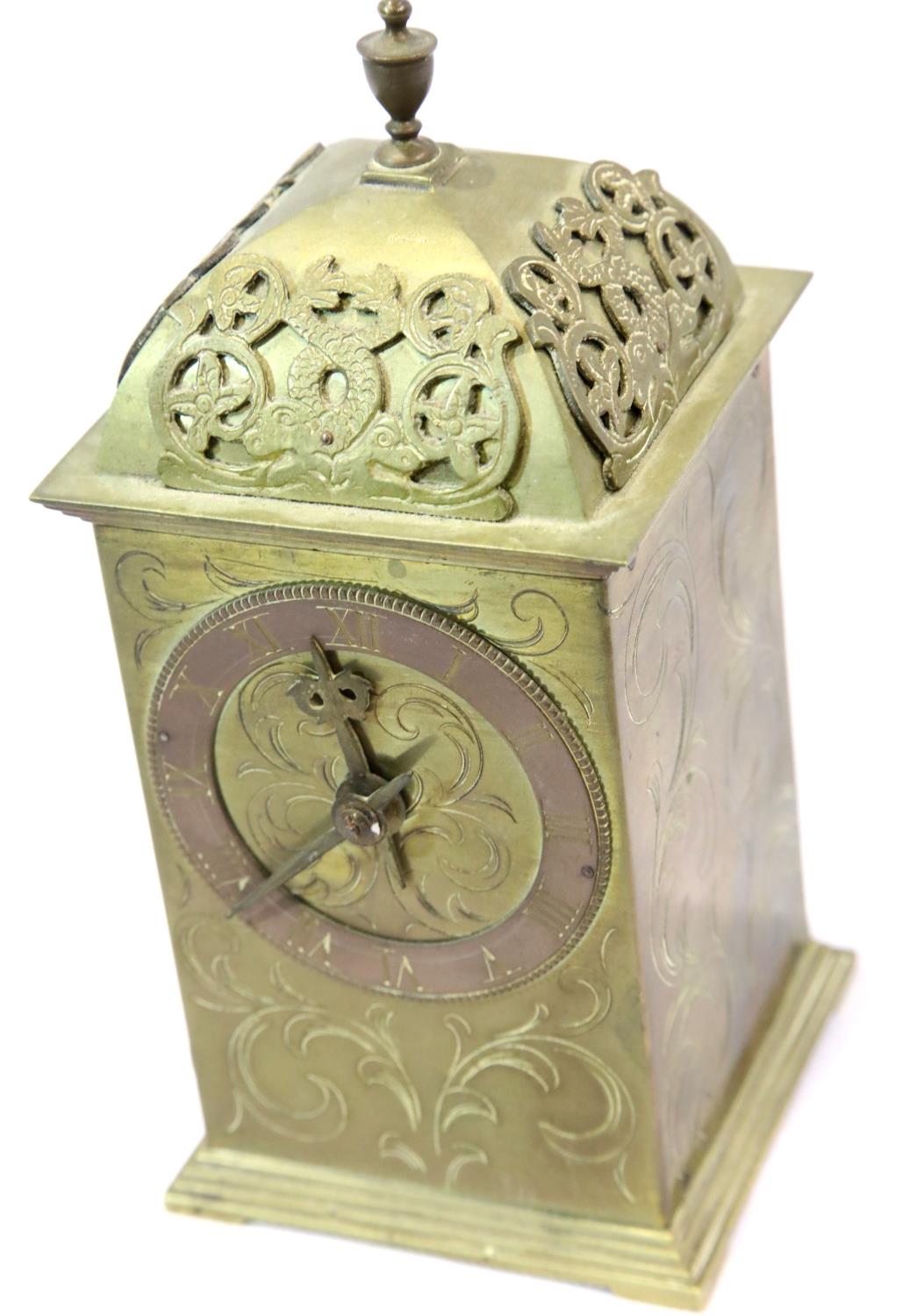 Buren early 20th century brass cased lantern clock after the original by Emmanuel Bull in 1600,