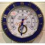 Dealers point of sale wall clock, with sweeping second hand, sweeping sub dial at 6 o'clock. P&P
