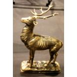 Cast iron stag on stand, H: 29 cm. P&P Group 2 (£18+VAT for the first lot and £3+VAT for